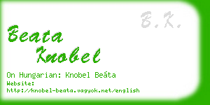 beata knobel business card